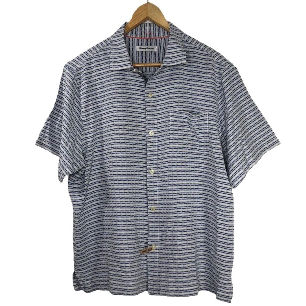 Tommy Bahama Stripe 100%Silk Shirt XL